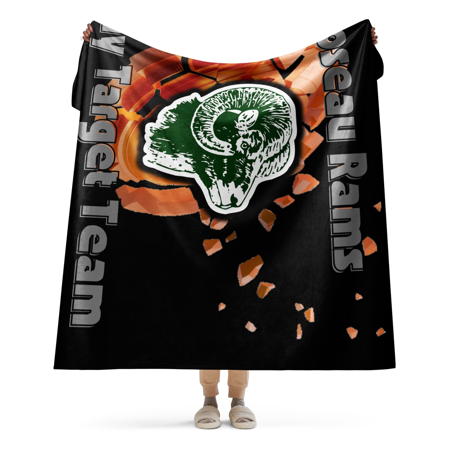 Roseau Rams Clay Target Sherpa blanket