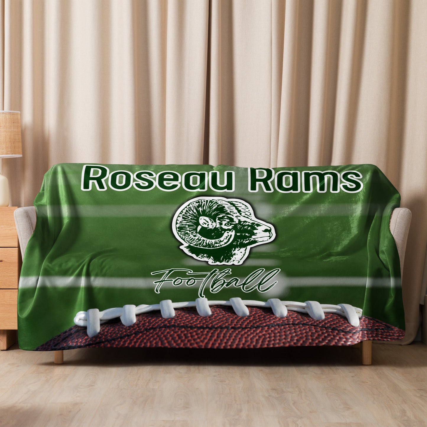 Roseau Rams Football Sherpa blanket